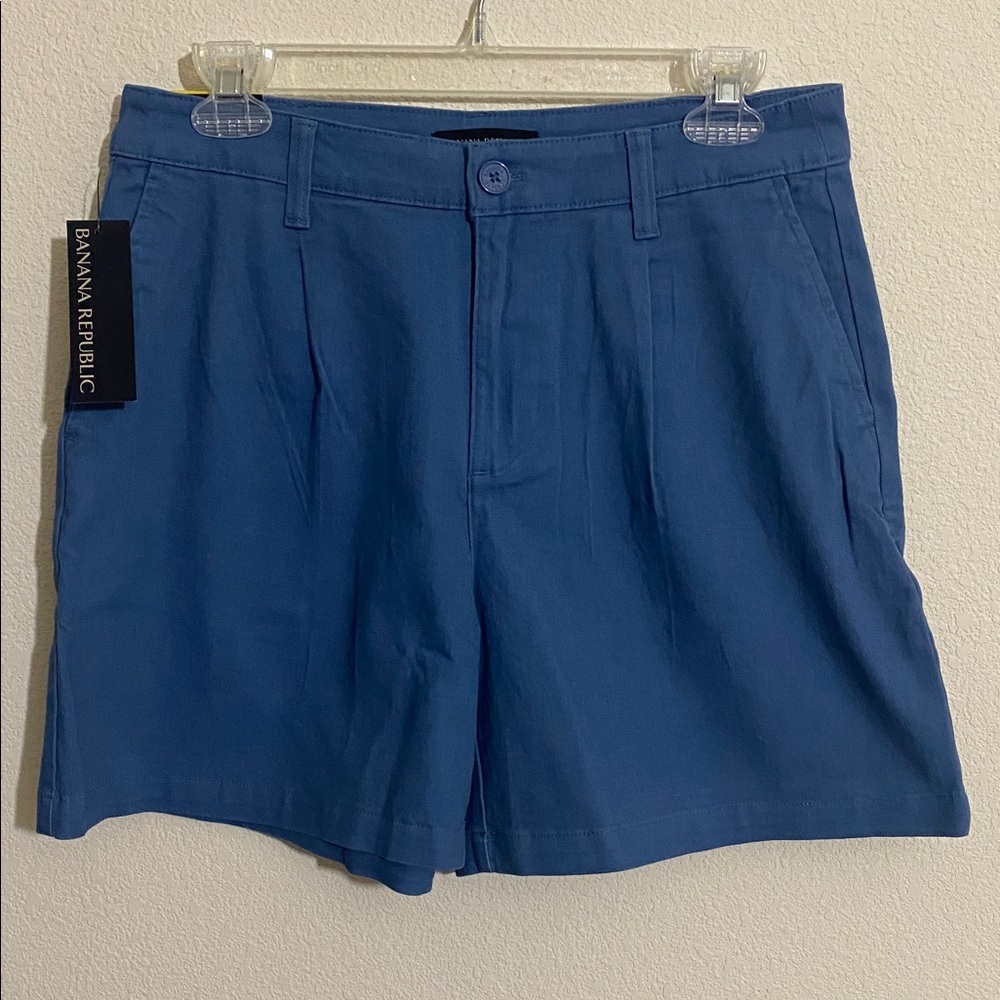 BANANA REPUBLIC 5" Pleat Front Shorts BLUE Women's Size 6